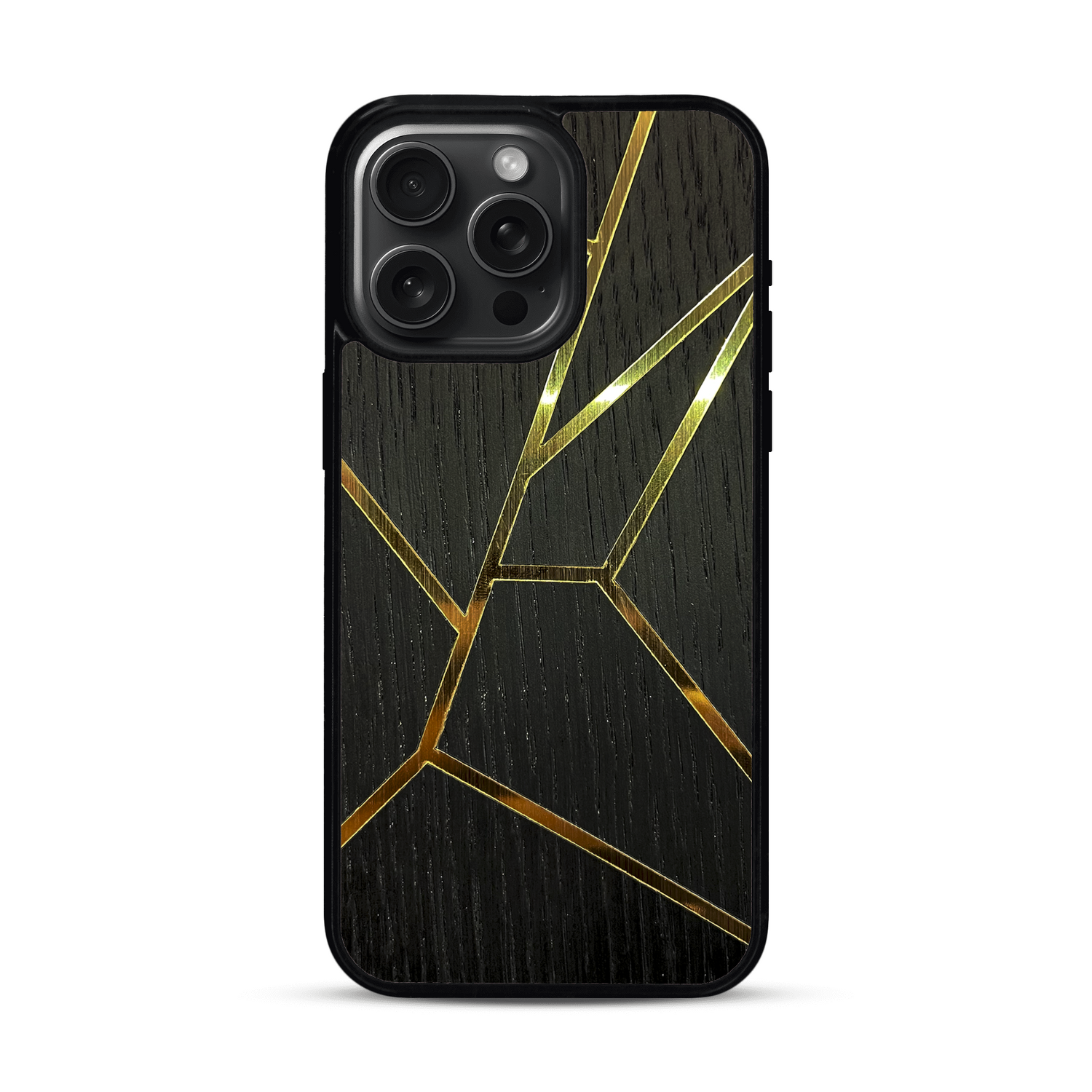 Coque de protection en bois véritable fabriquée en France pour  alliant plusieurs essences de bois pour représenter des fragments design
