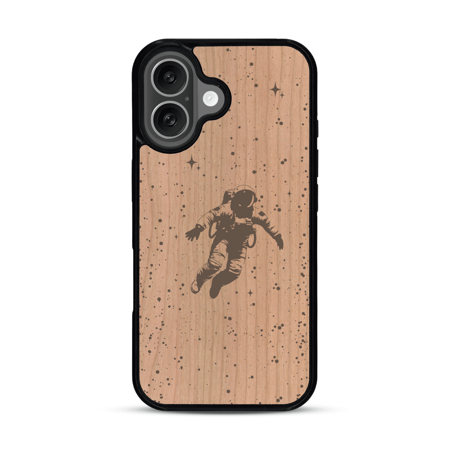 Coque de protection en bois véritable fabriquée en France pour  sur le thème des astronautes