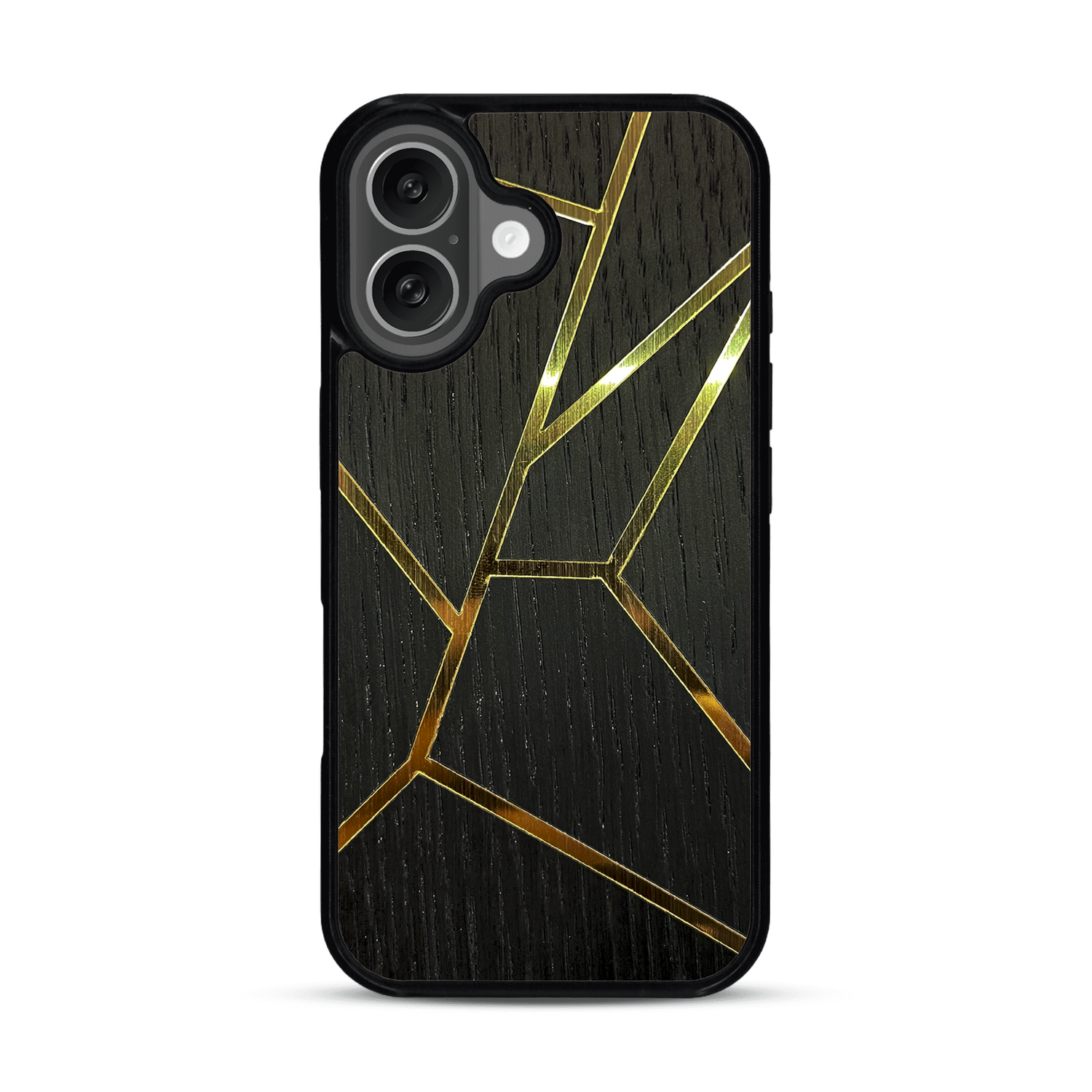 Coque de protection en bois véritable fabriquée en France pour  alliant plusieurs essences de bois pour représenter des fragments design