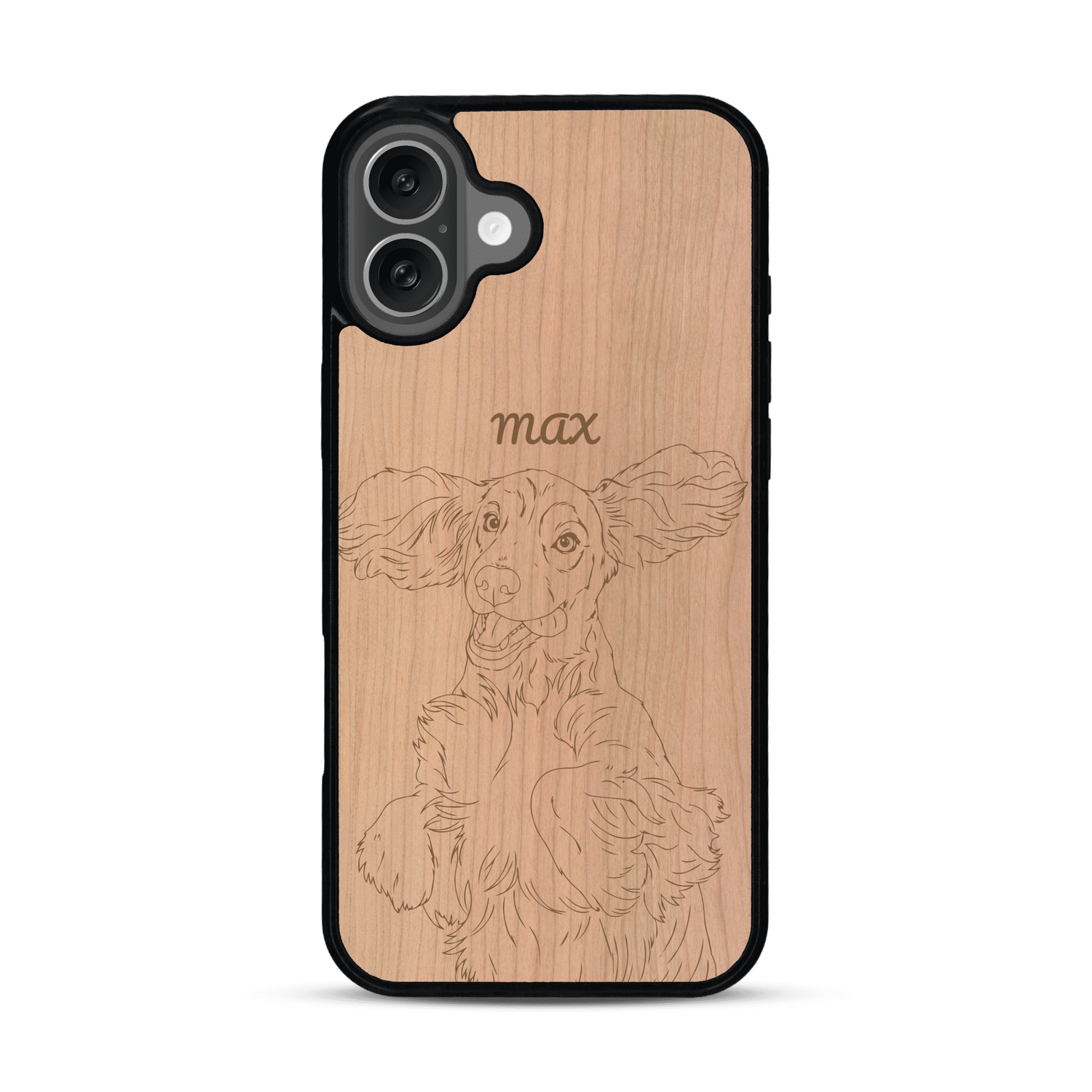 Coque de protection en bois véritable fabriquée en France pour  avec gravure personnalisée à partir d'une photo, d'une image, d'un logo, des initials ou d'une phrase