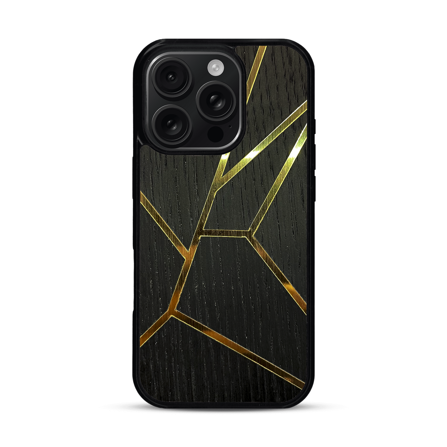 Coque de protection en bois véritable fabriquée en France pour  alliant plusieurs essences de bois pour représenter des fragments design