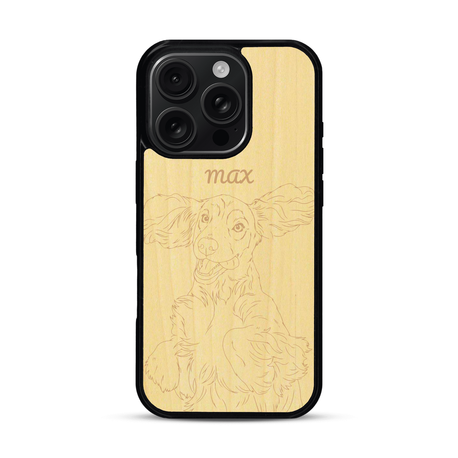 Coque de protection en bois véritable fabriquée en France pour  avec gravure personnalisée à partir d'une photo, d'une image, d'un logo, des initials ou d'une phrase