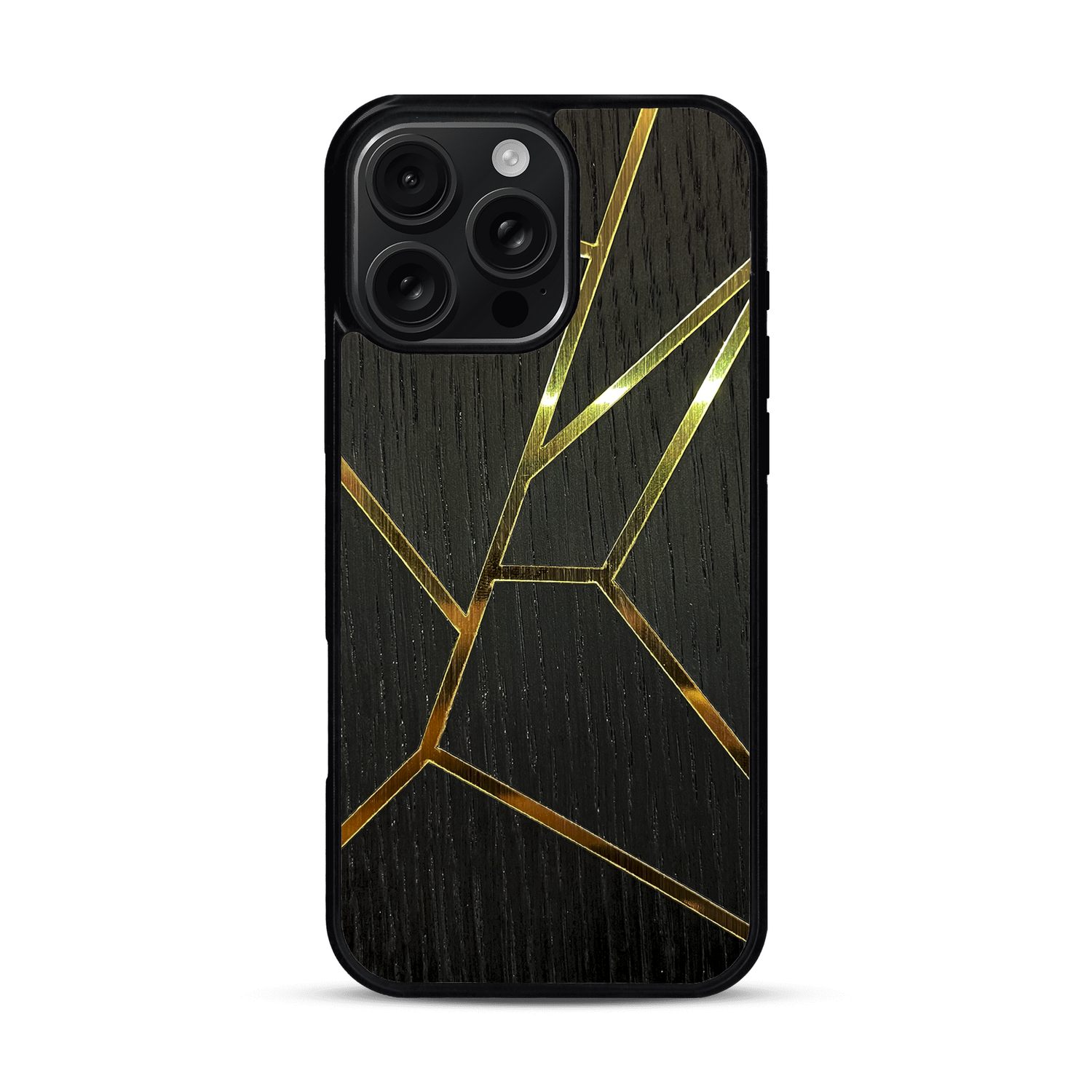 Coque de protection en bois véritable fabriquée en France pour  alliant plusieurs essences de bois pour représenter des fragments design