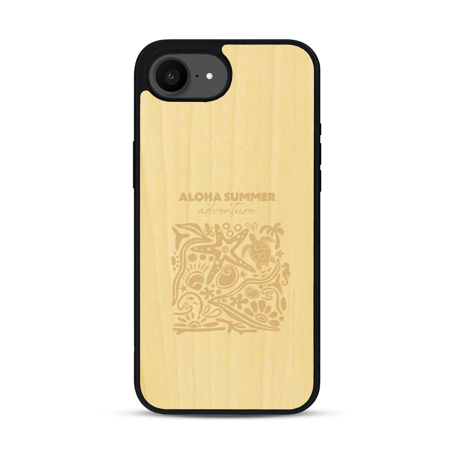 Coque de protection en bois véritable fabriquée en France pour  sur le thème de la plage, de l'été et vanlife.