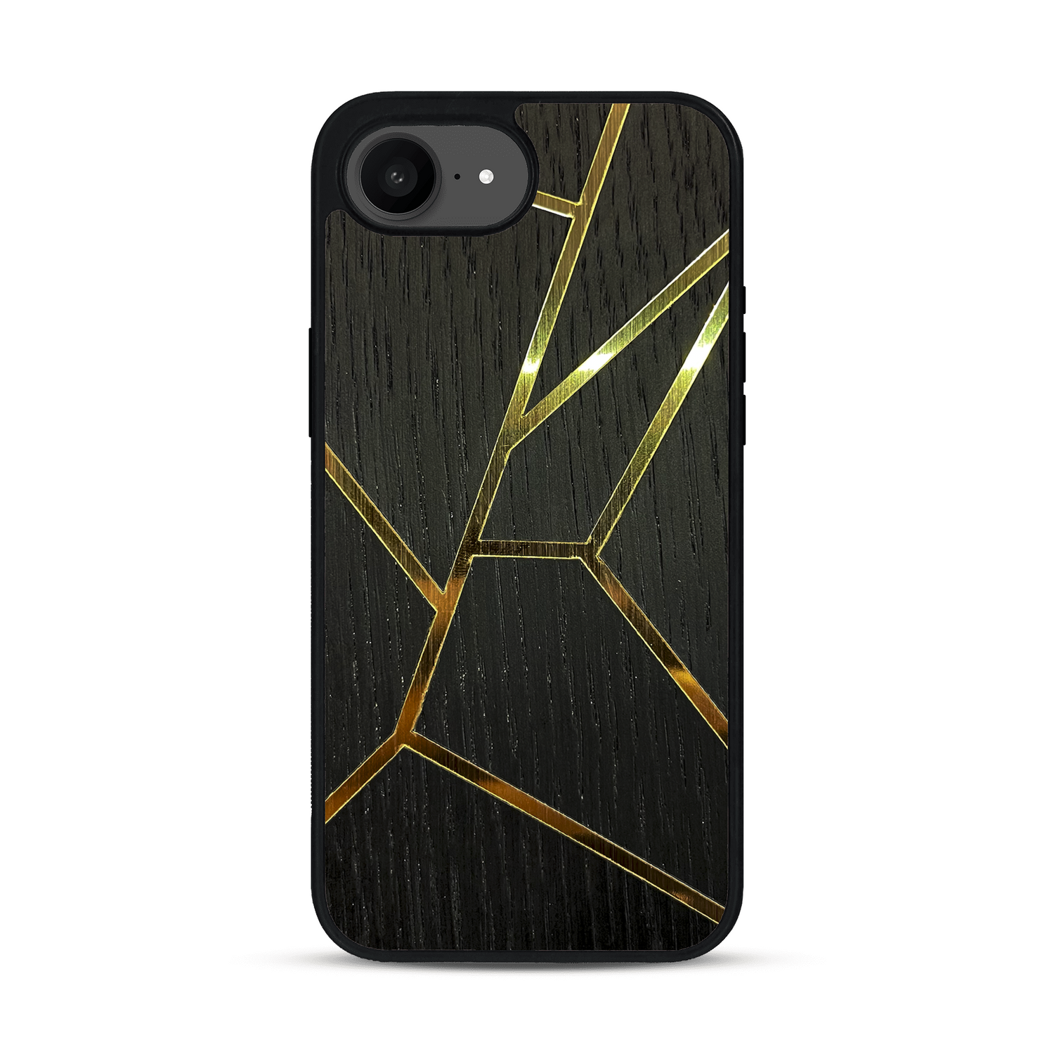 Coque de protection en bois véritable fabriquée en France pour  alliant plusieurs essences de bois pour représenter des fragments design