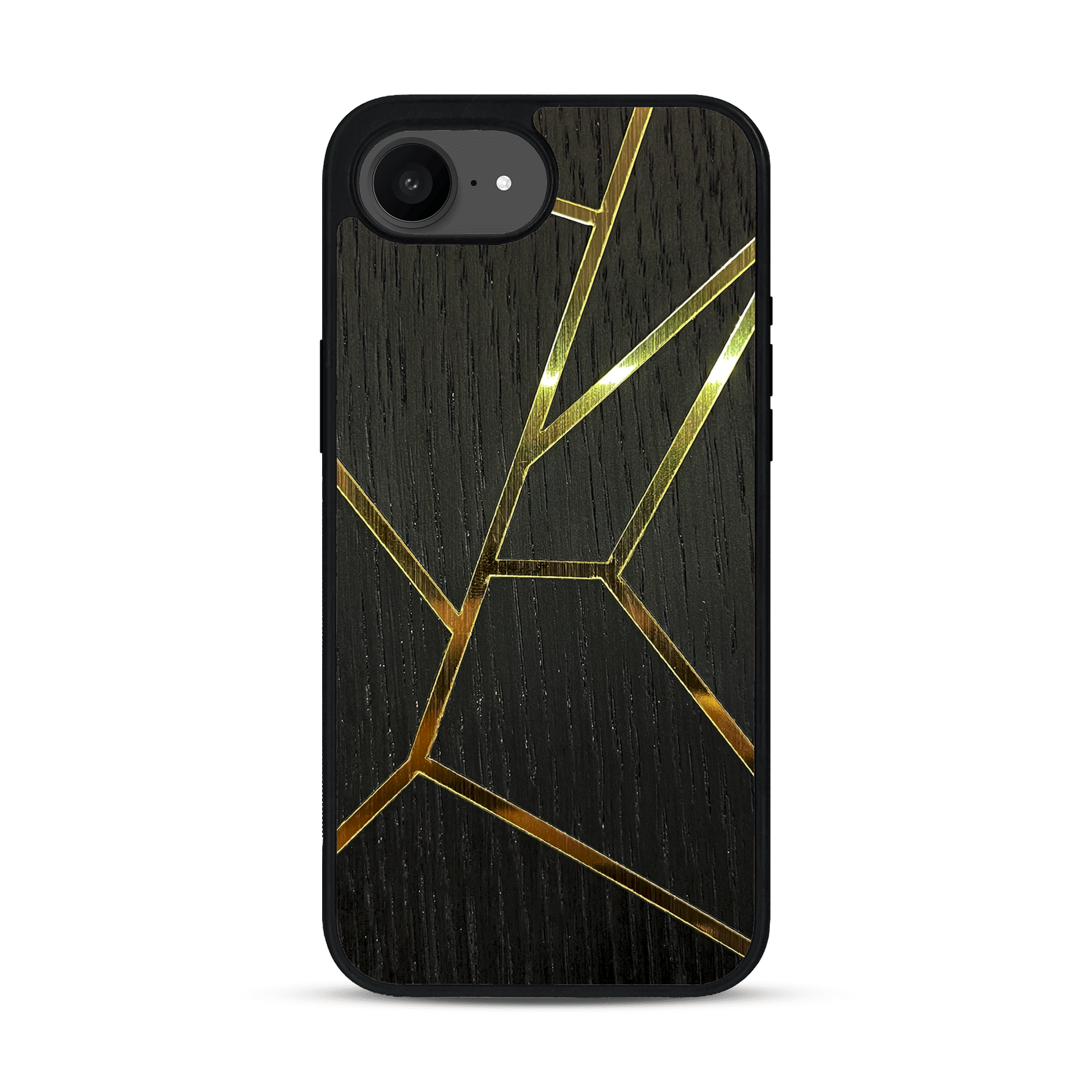 Coque de protection en bois véritable fabriquée en France pour  alliant plusieurs essences de bois pour représenter des fragments design