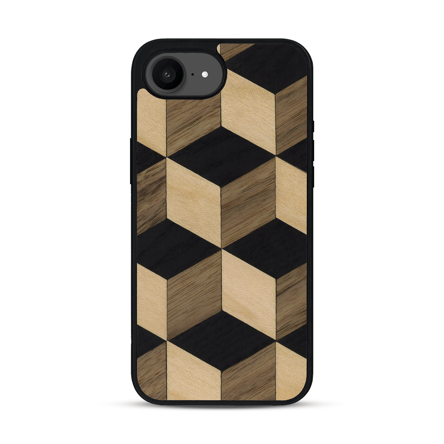 Coque de protection en bois véritable fabriquée en France pour  alliant plusieurs essences de bois pour représenter un classique intemporel de la marqueterie
