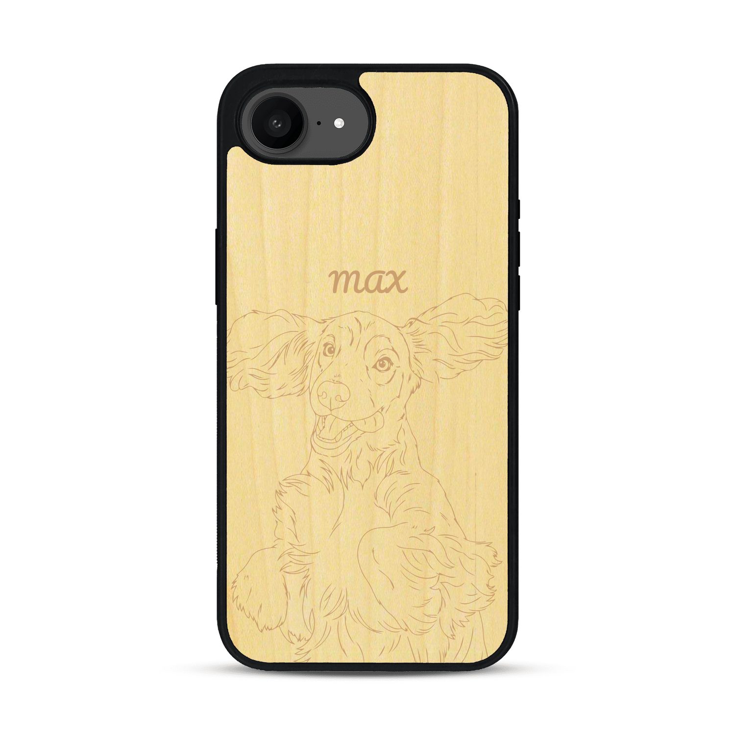 Coque de protection en bois véritable fabriquée en France pour  avec gravure personnalisée à partir d'une photo, d'une image, d'un logo, des initials ou d'une phrase