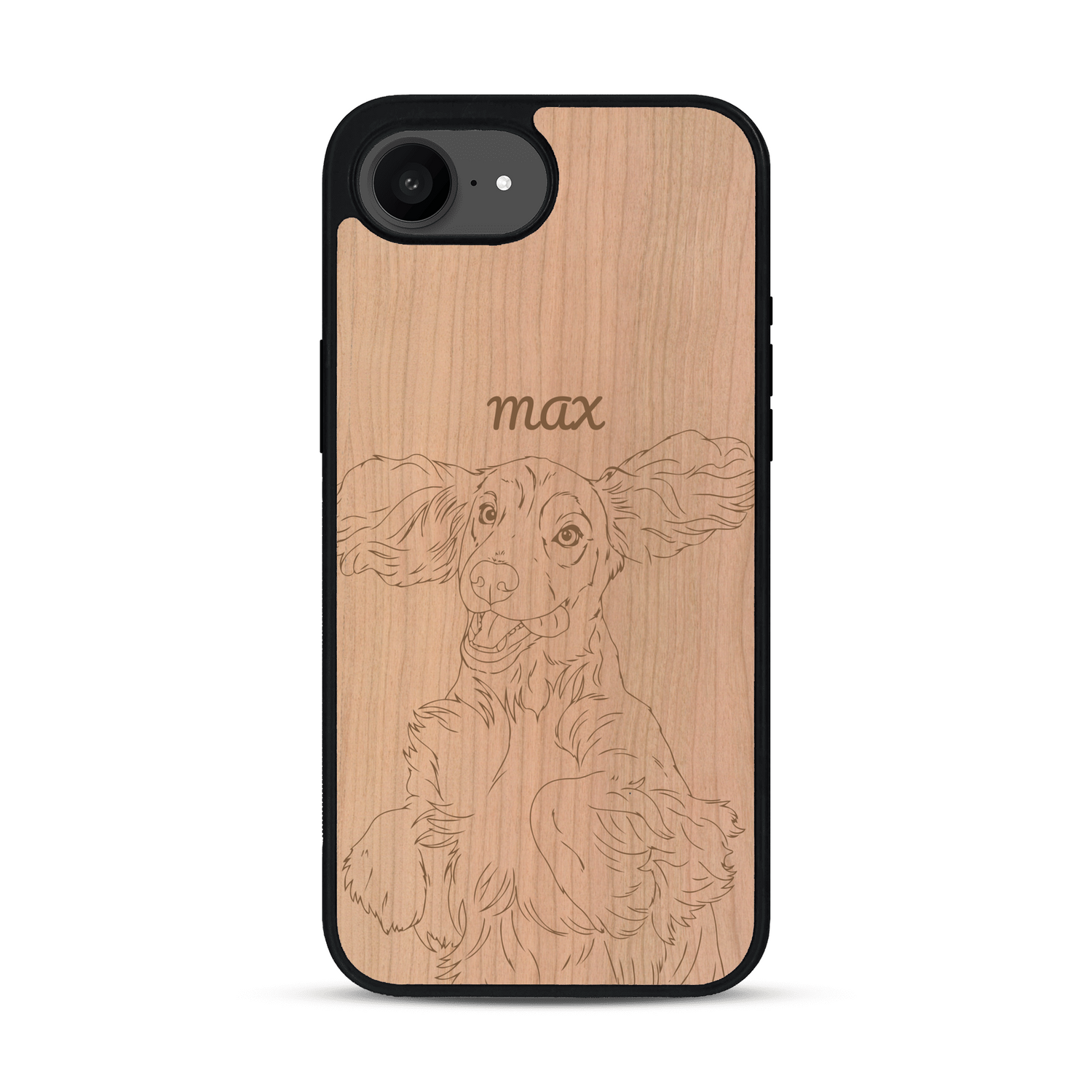 Coque de protection en bois véritable fabriquée en France pour  avec gravure personnalisée à partir d'une photo, d'une image, d'un logo, des initials ou d'une phrase