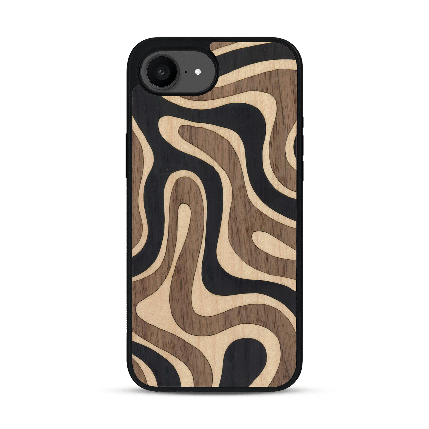 Coque de protection en bois véritable fabriquée en France pour  alliant plusieurs essences de bois pour représenter une ondulation