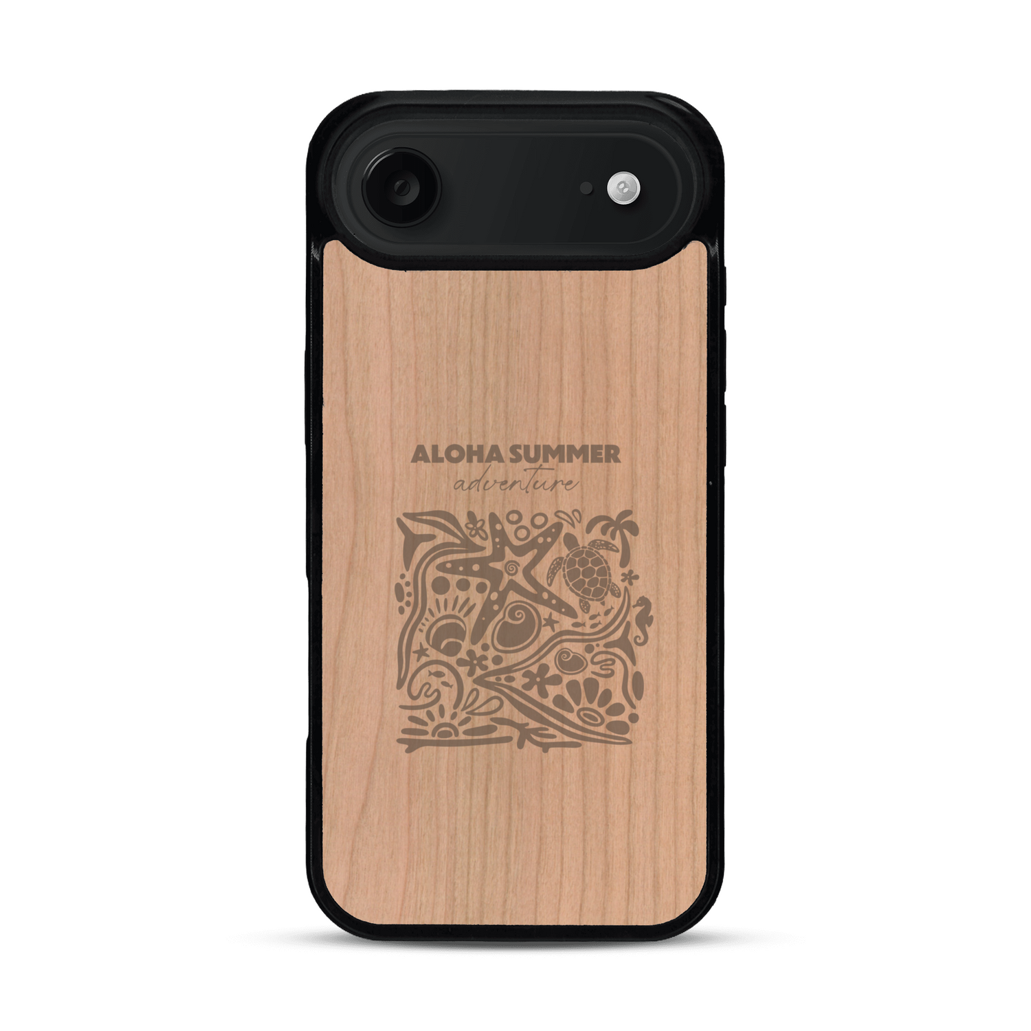 Coque de protection en bois véritable fabriquée en France pour  sur le thème de la plage, de l'été et vanlife.
