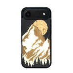 Coque de protection en bois véritable fabriquée en France pour iPhone 17 Air alliant plusieurs essences de bois pour représenter le mont Everest