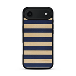 Coque de protection en bois véritable fabriquée en France pour  alliant plusieurs essences de bois pour représenter une marinière