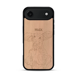 Coque de protection en bois véritable fabriquée en France pour  avec gravure personnalisée à partir d'une photo, d'une image, d'un logo, des initials ou d'une phrase