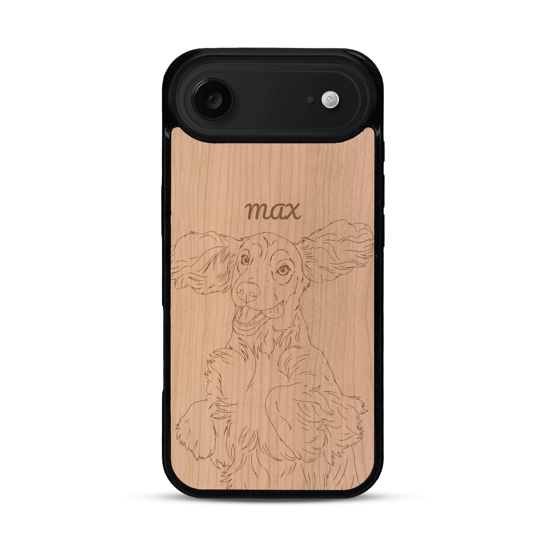 Coque de protection en bois véritable fabriquée en France pour  avec gravure personnalisée à partir d'une photo, d'une image, d'un logo, des initials ou d'une phrase