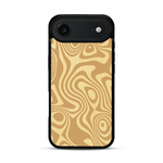 Coque de protection en bois véritable fabriquée en France pour  avec un motif abstrait représentant les mouvements de l'eau