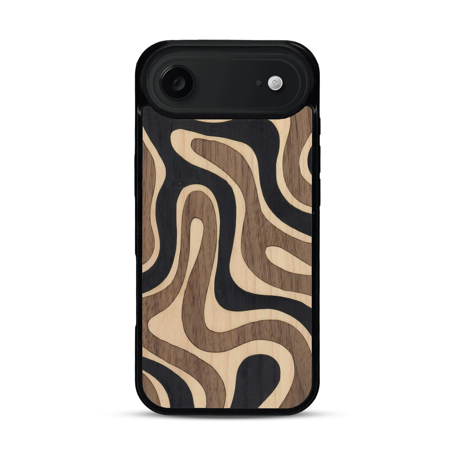 Coque de protection en bois véritable fabriquée en France pour  alliant plusieurs essences de bois pour représenter une ondulation