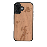 Coque de protection en bois véritable fabriquée en France pour iPhone 17 sur le thème des astronautes