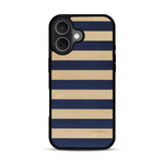 Coque de protection en bois véritable fabriquée en France pour  alliant plusieurs essences de bois pour représenter une marinière