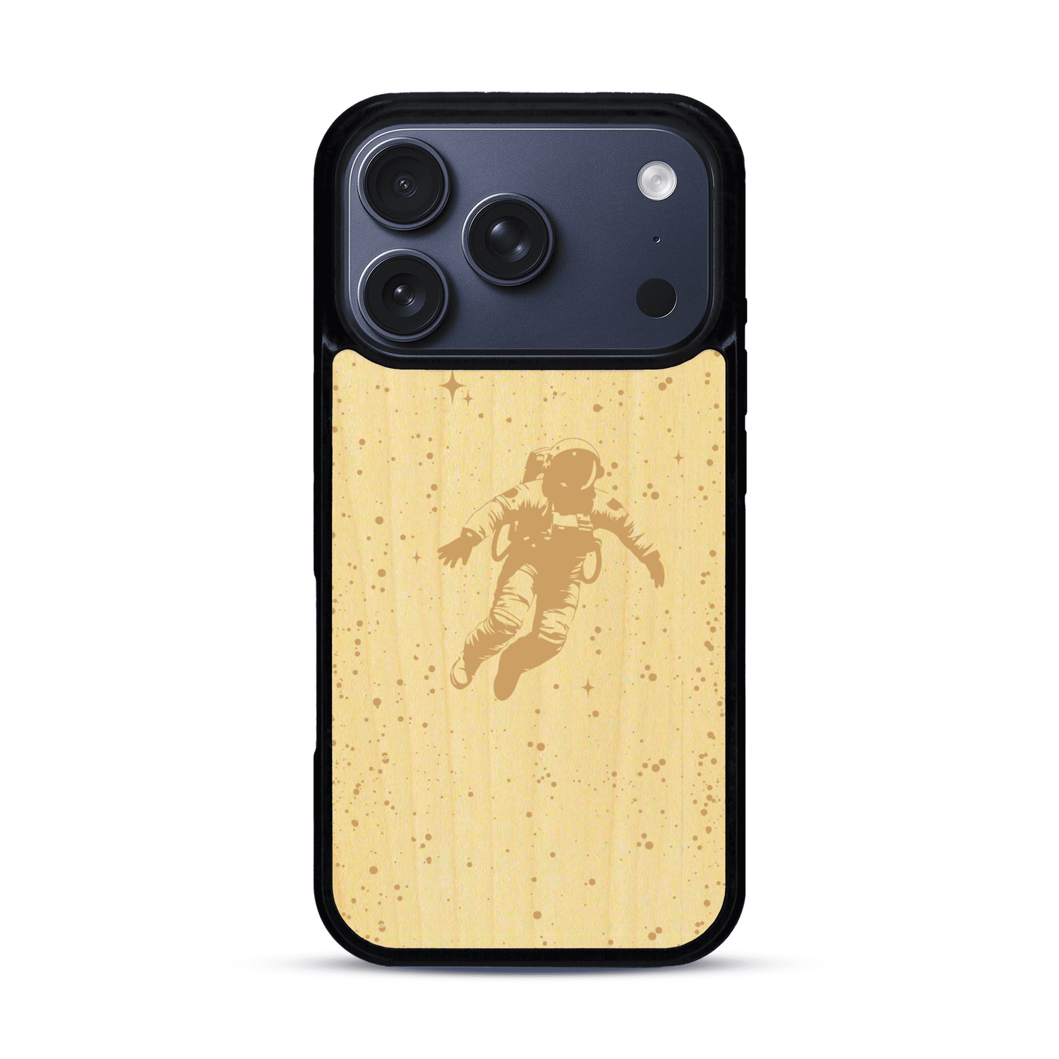 Coque de protection en bois véritable fabriquée en France pour  sur le thème des astronautes
