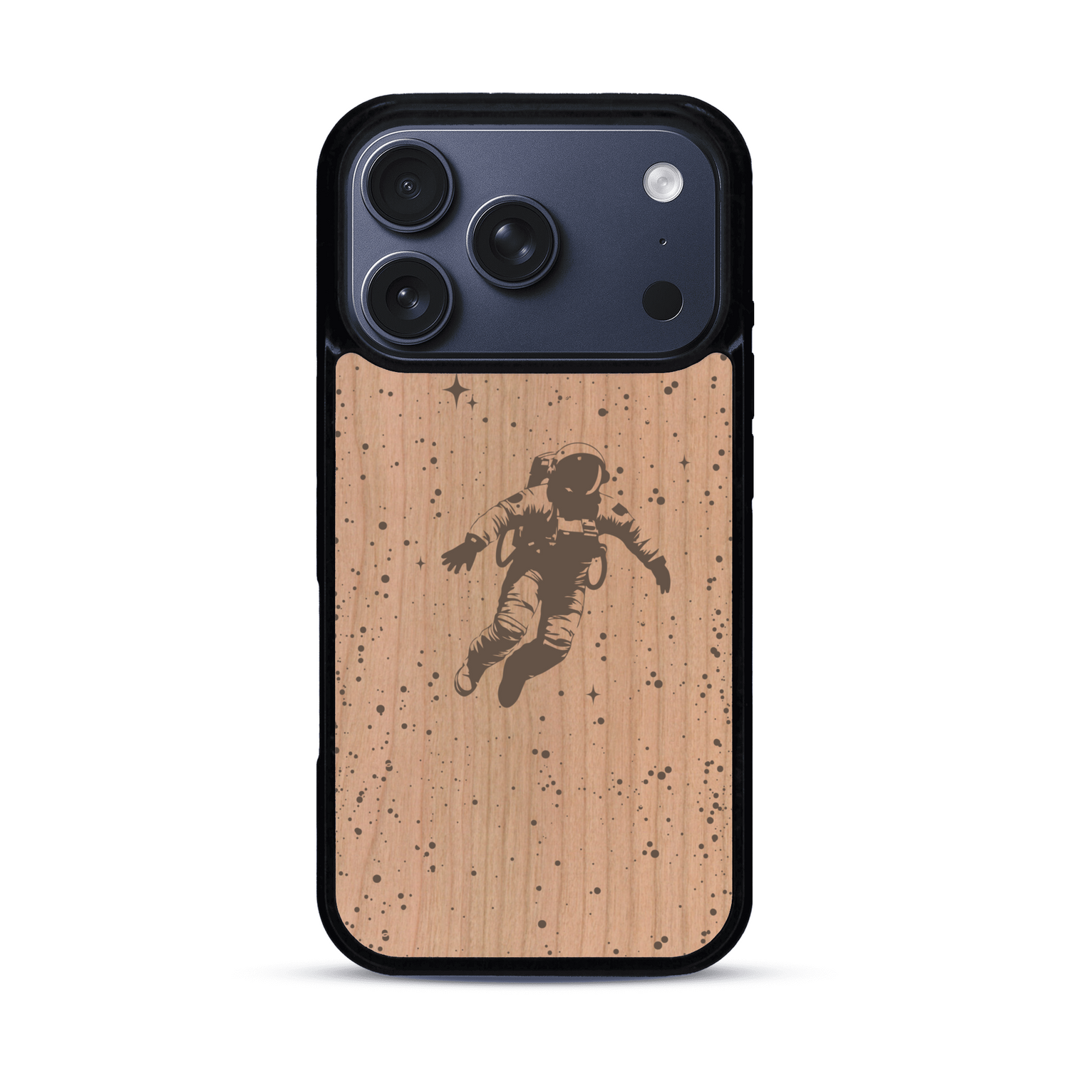 Coque de protection en bois véritable fabriquée en France pour  sur le thème des astronautes