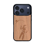 Coque de protection en bois véritable fabriquée en France pour iPhone 17 Pro sur le thème des astronautes