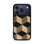 Coque de protection en bois véritable fabriquée en France pour  alliant plusieurs essences de bois pour représenter un classique intemporel de la marqueterie