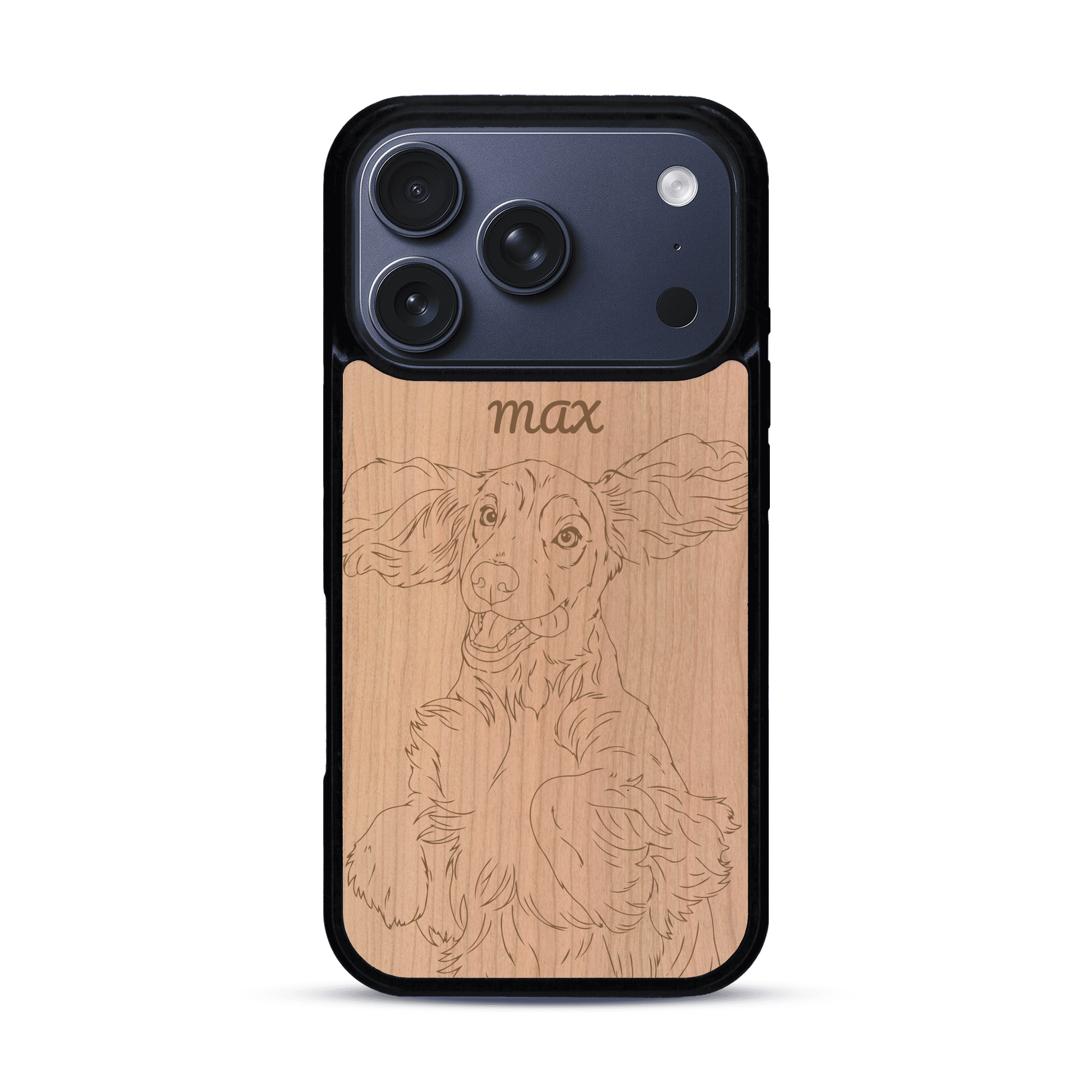 Coque de protection en bois véritable fabriquée en France pour  avec gravure personnalisée à partir d'une photo, d'une image, d'un logo, des initials ou d'une phrase