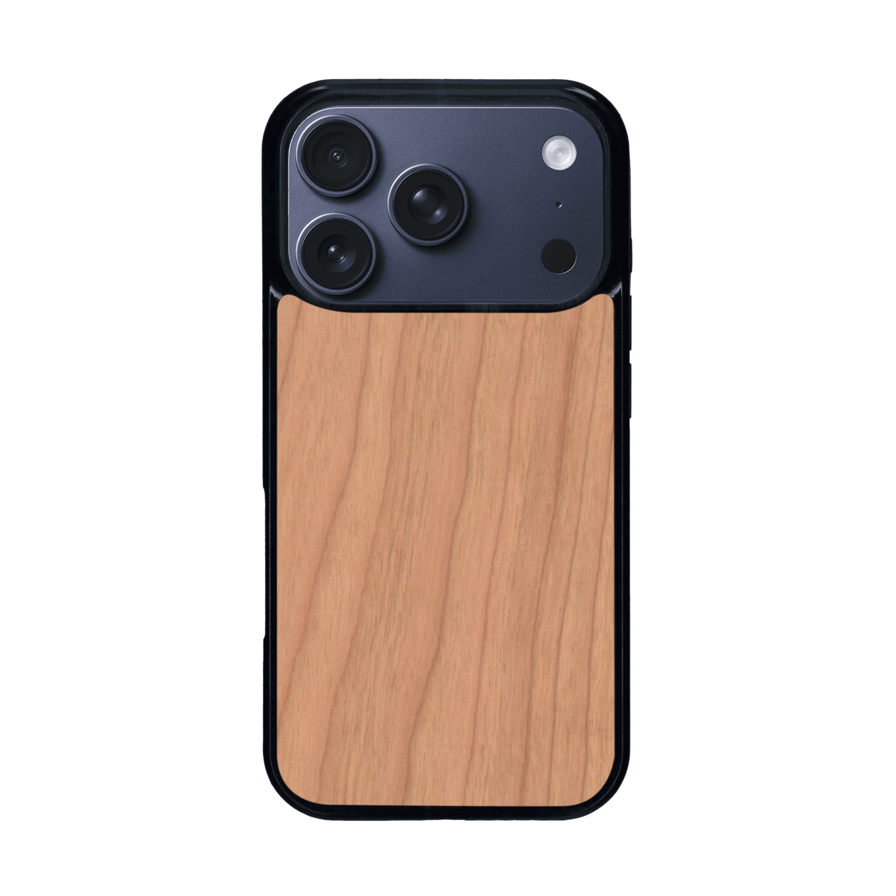 Coque de protection en bois véritable fabriquée en France pour iPhone 17 Pro sans gravure avec un design minimaliste et moderne