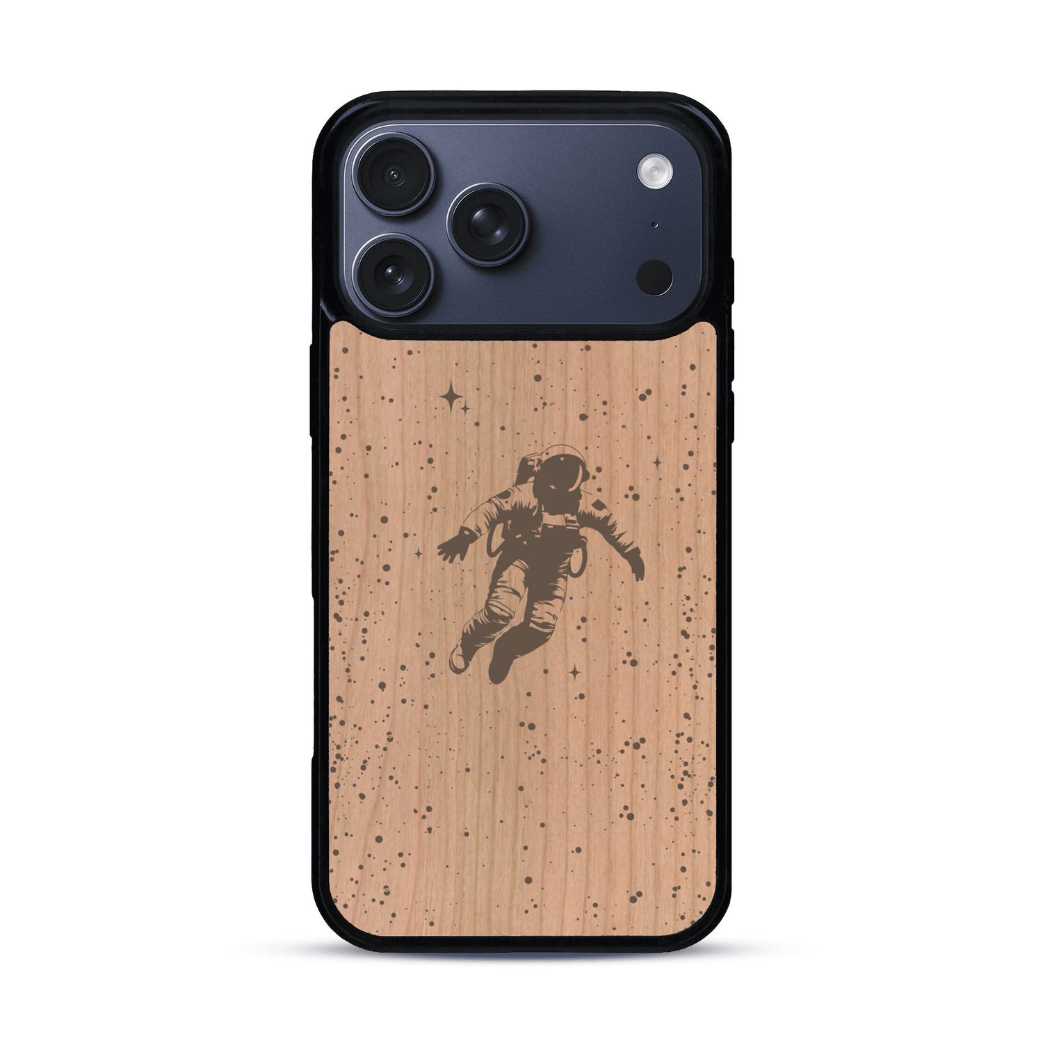 Coque de protection en bois véritable fabriquée en France pour  sur le thème des astronautes