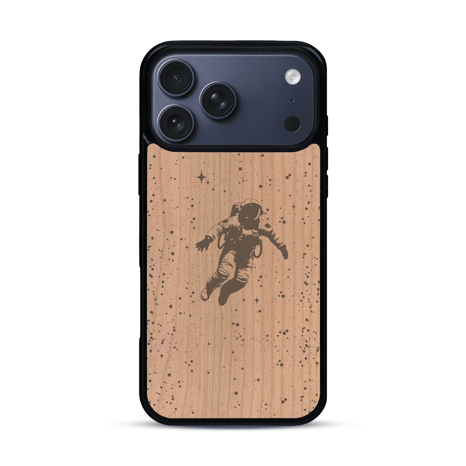 Coque de protection en bois véritable fabriquée en France pour  sur le thème des astronautes