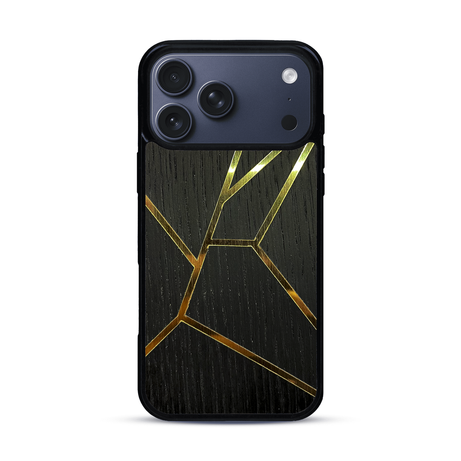 Coque de protection en bois véritable fabriquée en France pour  alliant plusieurs essences de bois pour représenter des fragments design