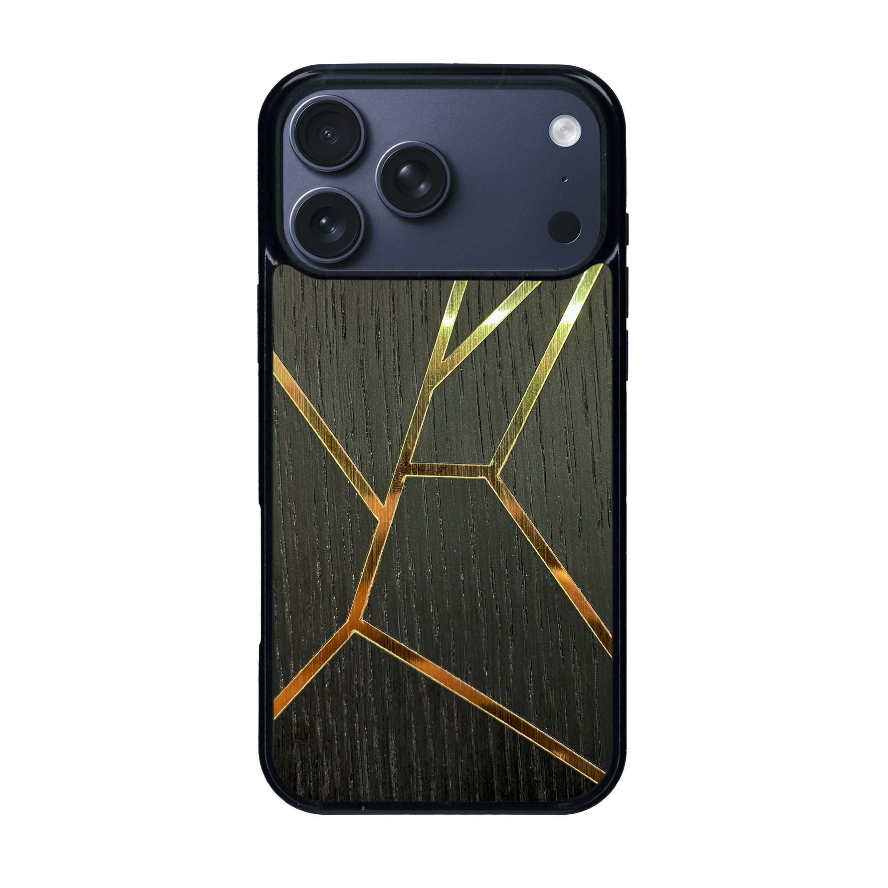 Coque de protection en bois véritable fabriquée en France pour iPhone 17 Pro Max alliant plusieurs essences de bois pour représenter des fragments design
