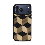 Coque de protection en bois véritable fabriquée en France pour  alliant plusieurs essences de bois pour représenter un classique intemporel de la marqueterie