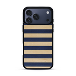 Coque de protection en bois véritable fabriquée en France pour  alliant plusieurs essences de bois pour représenter une marinière