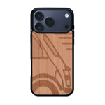 Coque de protection en bois véritable fabriquée en France pour iPhone 17 Pro Max sur le thème de l'automobile avec une authentique Mini Cooper
