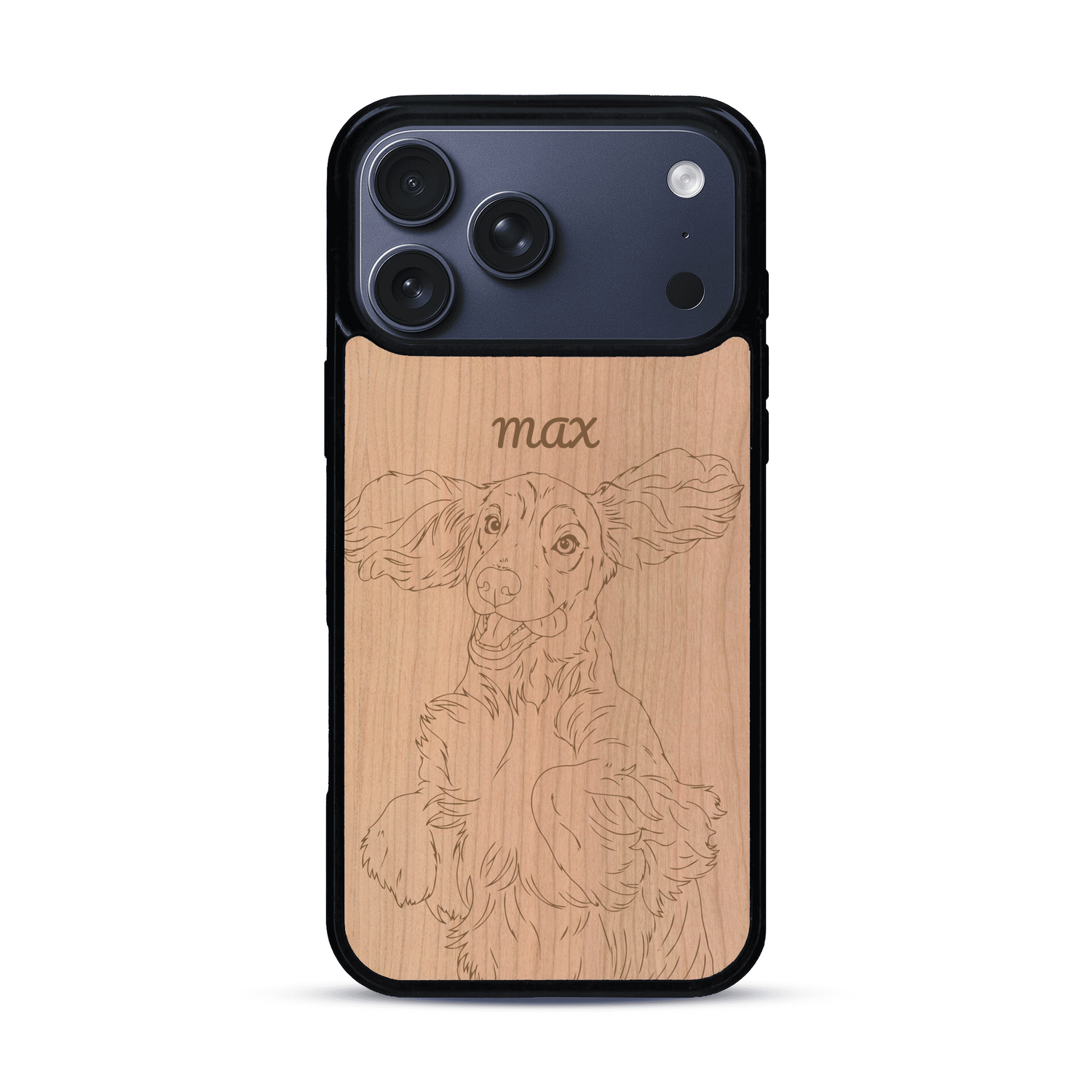 Coque de protection en bois véritable fabriquée en France pour  avec gravure personnalisée à partir d'une photo, d'une image, d'un logo, des initials ou d'une phrase