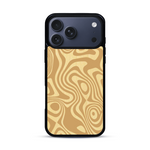 Coque de protection en bois véritable fabriquée en France pour  avec un motif abstrait représentant les mouvements de l'eau