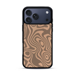 Coque de protection en bois véritable fabriquée en France pour  avec un motif abstrait représentant les mouvements de l'eau