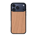 Coque de protection en bois véritable fabriquée en France pour iPhone 17 Pro Max sans gravure avec un design minimaliste et moderne