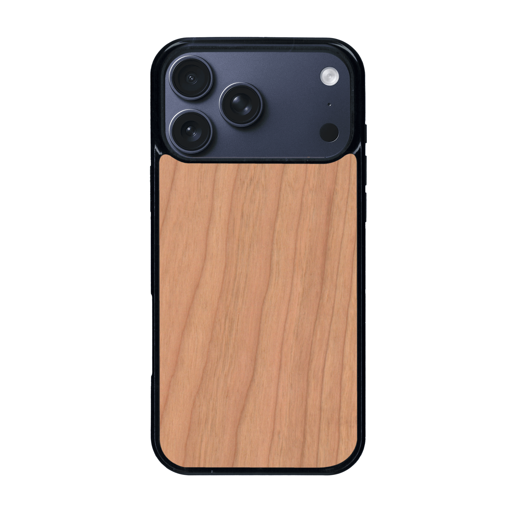 Coque de protection en bois véritable fabriquée en France pour iPhone 17 Pro Max sans gravure avec un design minimaliste et moderne