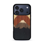 Coque de protection en bois véritable fabriquée en France pour  alliant plusieurs essences de bois pour représenter le mont Fuji