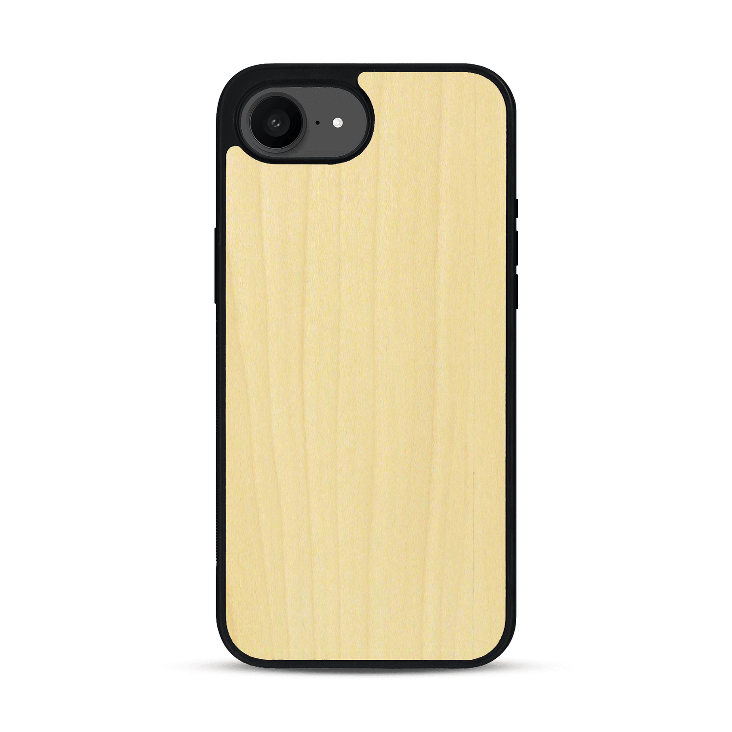 Coque de protection en bois véritable fabriquée en France pour iPhone 17e sans gravure avec un design minimaliste et moderne