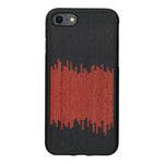 Coque de protection en bois véritable fabriquée en France pour iPhone 5 / 5s alliant plusieurs essences de bois pour représenter du magma en fusion