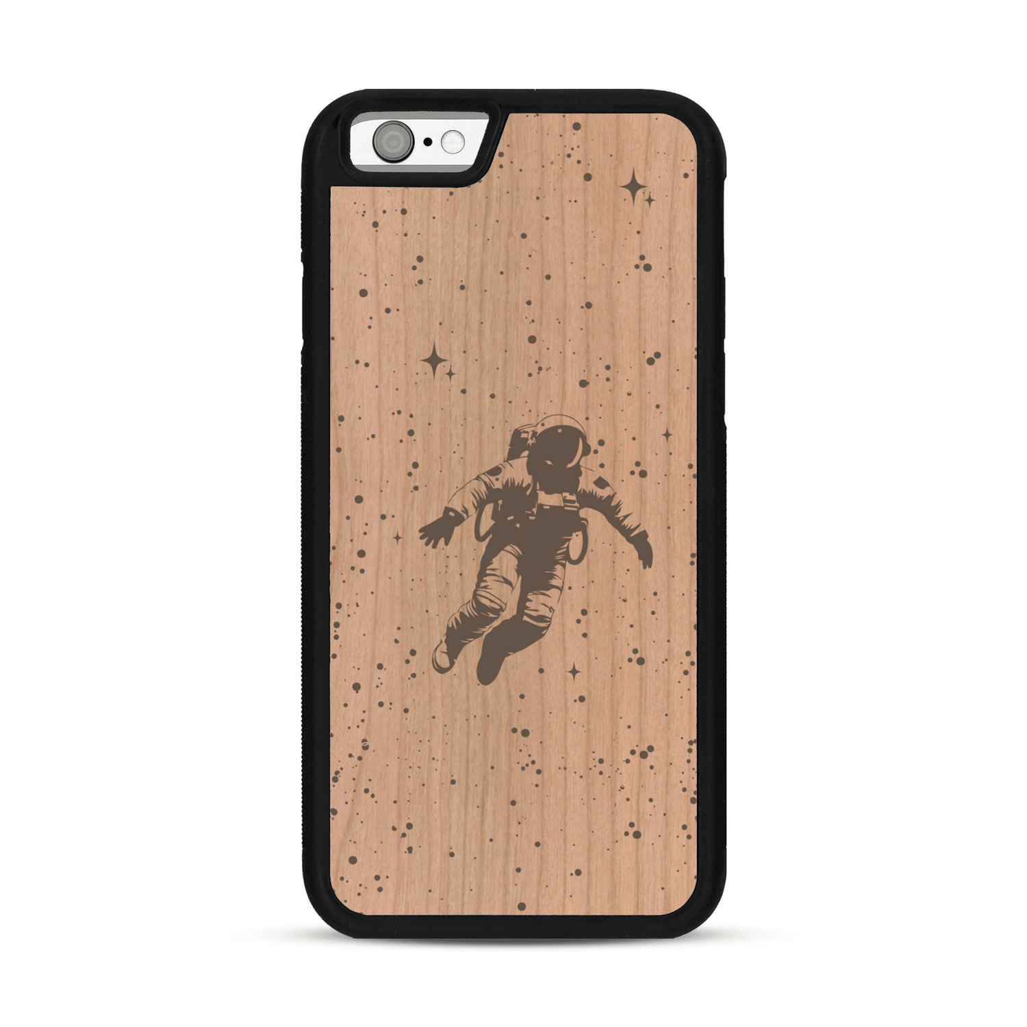 Coque de protection en bois véritable fabriquée en France pour  sur le thème des astronautes