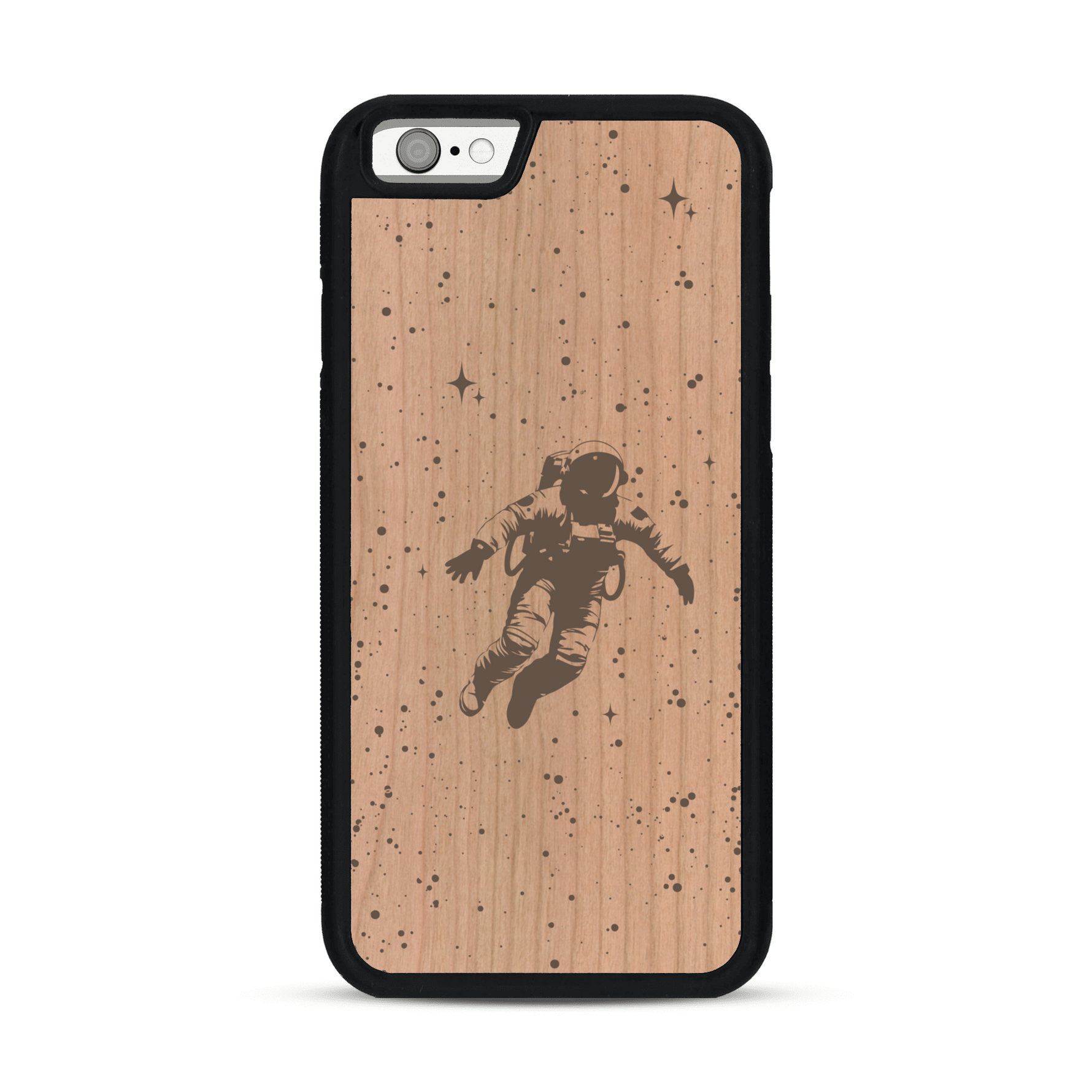 Coque de protection en bois véritable fabriquée en France pour  sur le thème des astronautes
