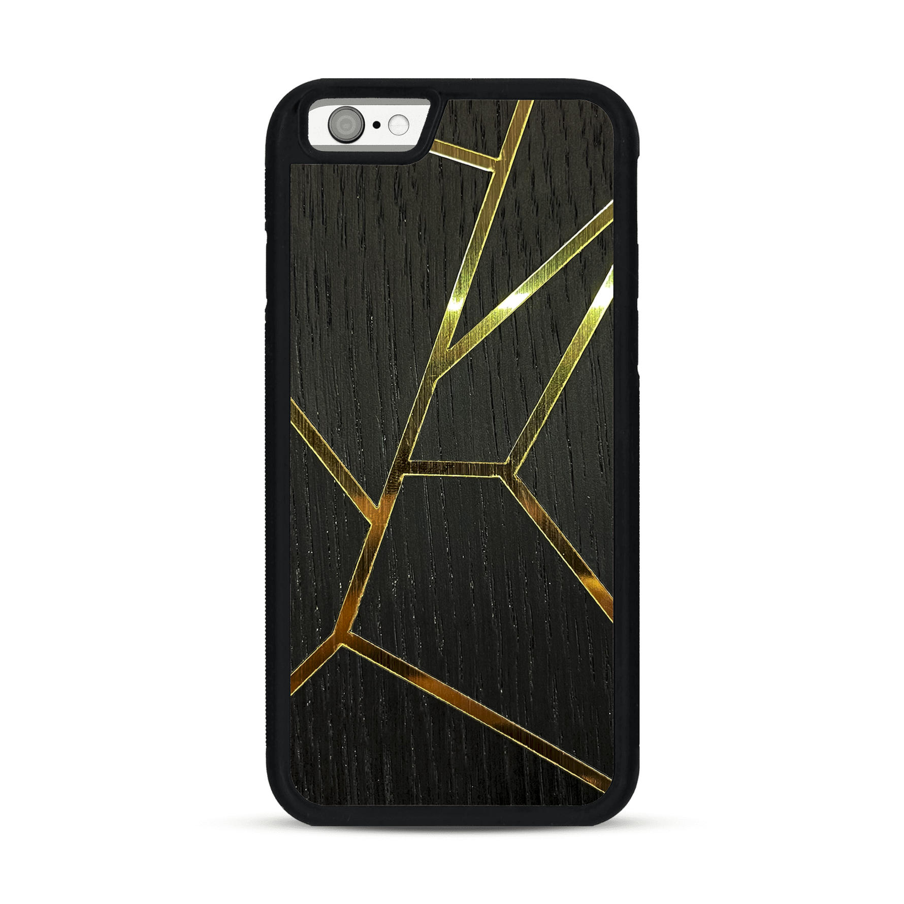 Coque de protection en bois véritable fabriquée en France pour  alliant plusieurs essences de bois pour représenter des fragments design