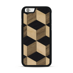 Coque de protection en bois véritable fabriquée en France pour  alliant plusieurs essences de bois pour représenter un classique intemporel de la marqueterie