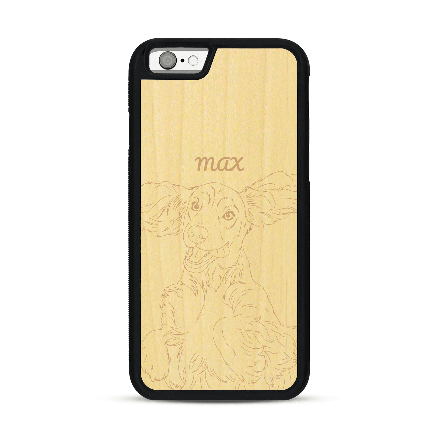 Coque de protection en bois véritable fabriquée en France pour  avec gravure personnalisée à partir d'une photo, d'une image, d'un logo, des initials ou d'une phrase