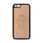 Coque de protection en bois véritable fabriquée en France pour  avec gravure personnalisée à partir d'une photo, d'une image, d'un logo, des initials ou d'une phrase